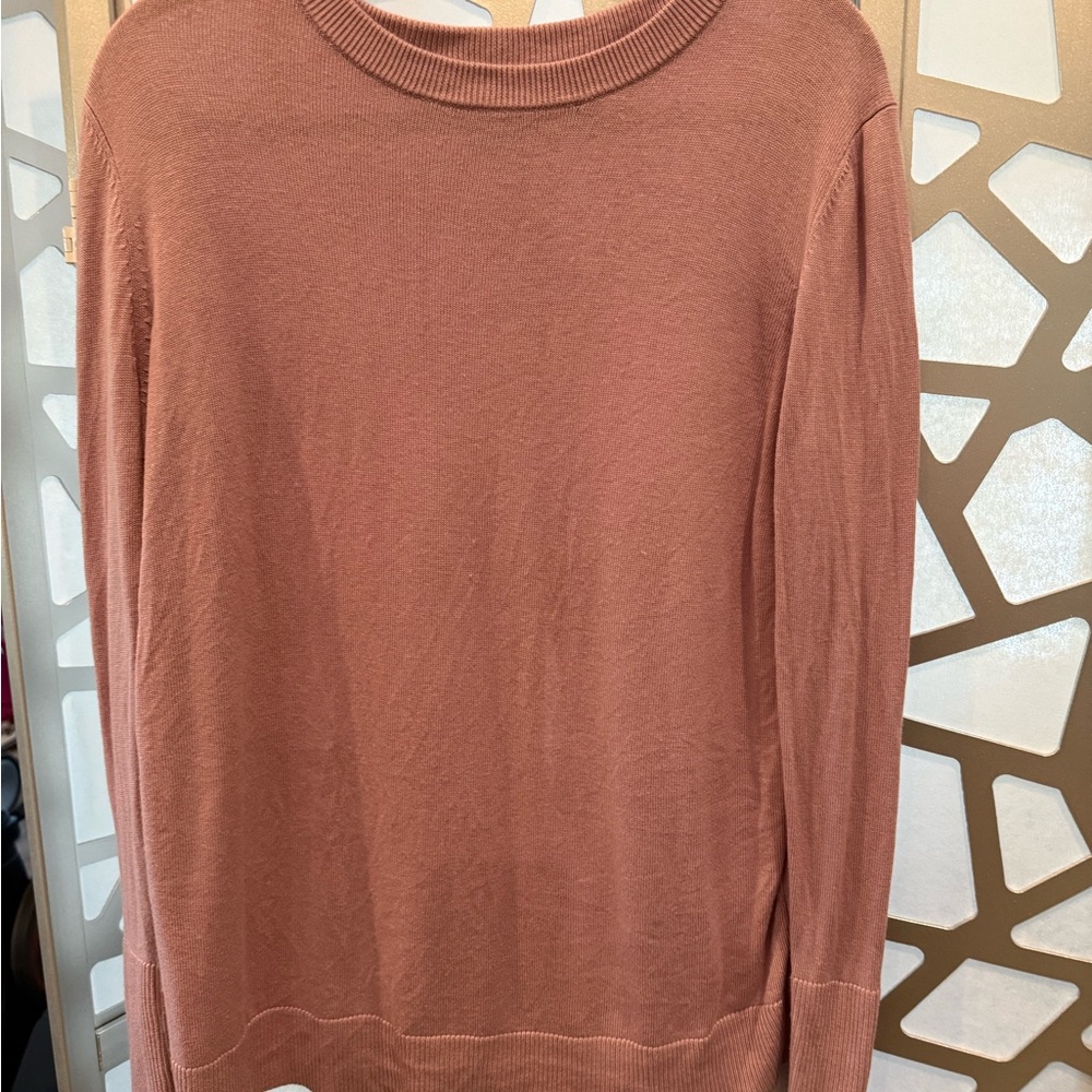 Lululemon Women's Pink Sweater with  opening in the back ( medium)